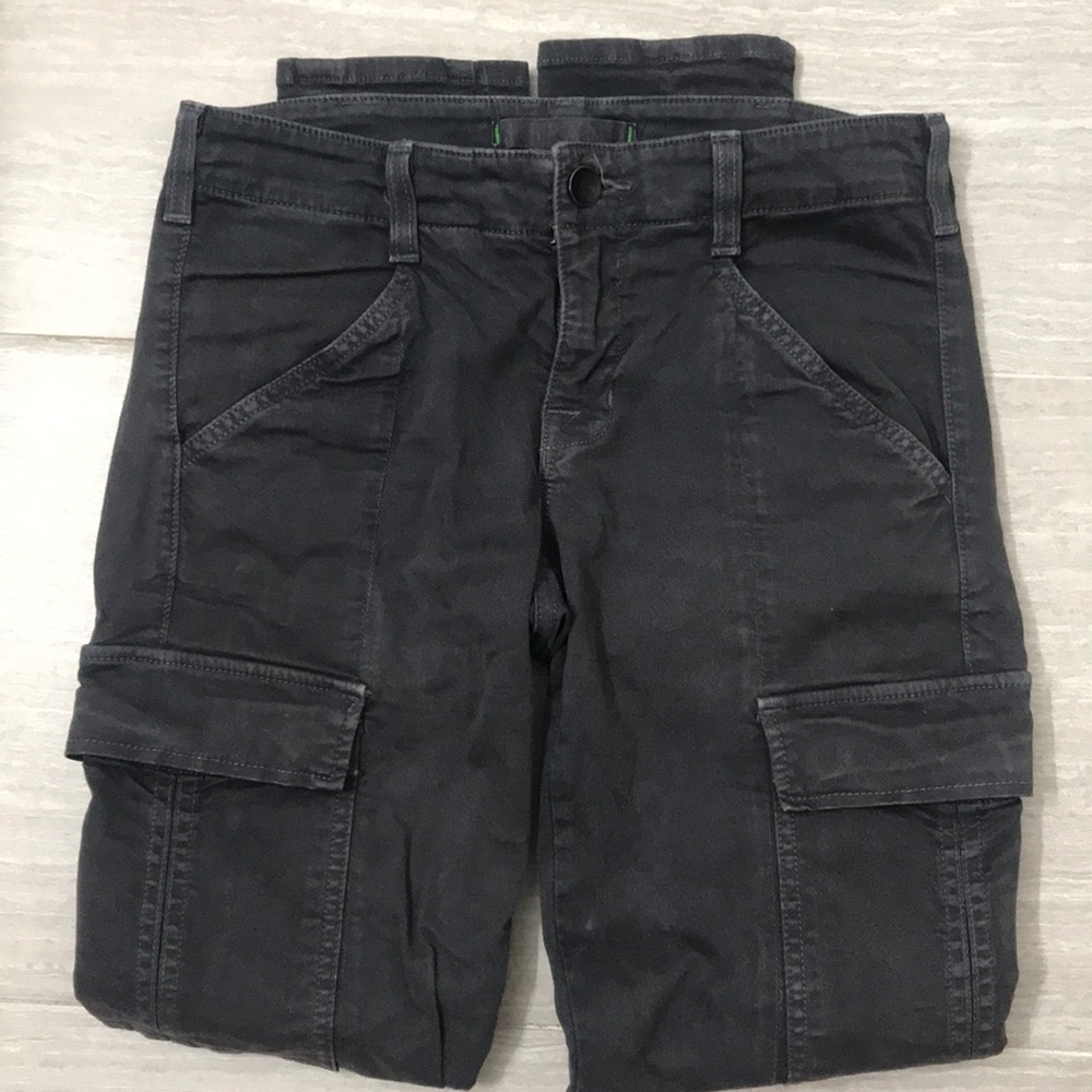 J Brand Sharkskin Grey Cargo Zip-up Leg Jeans 26